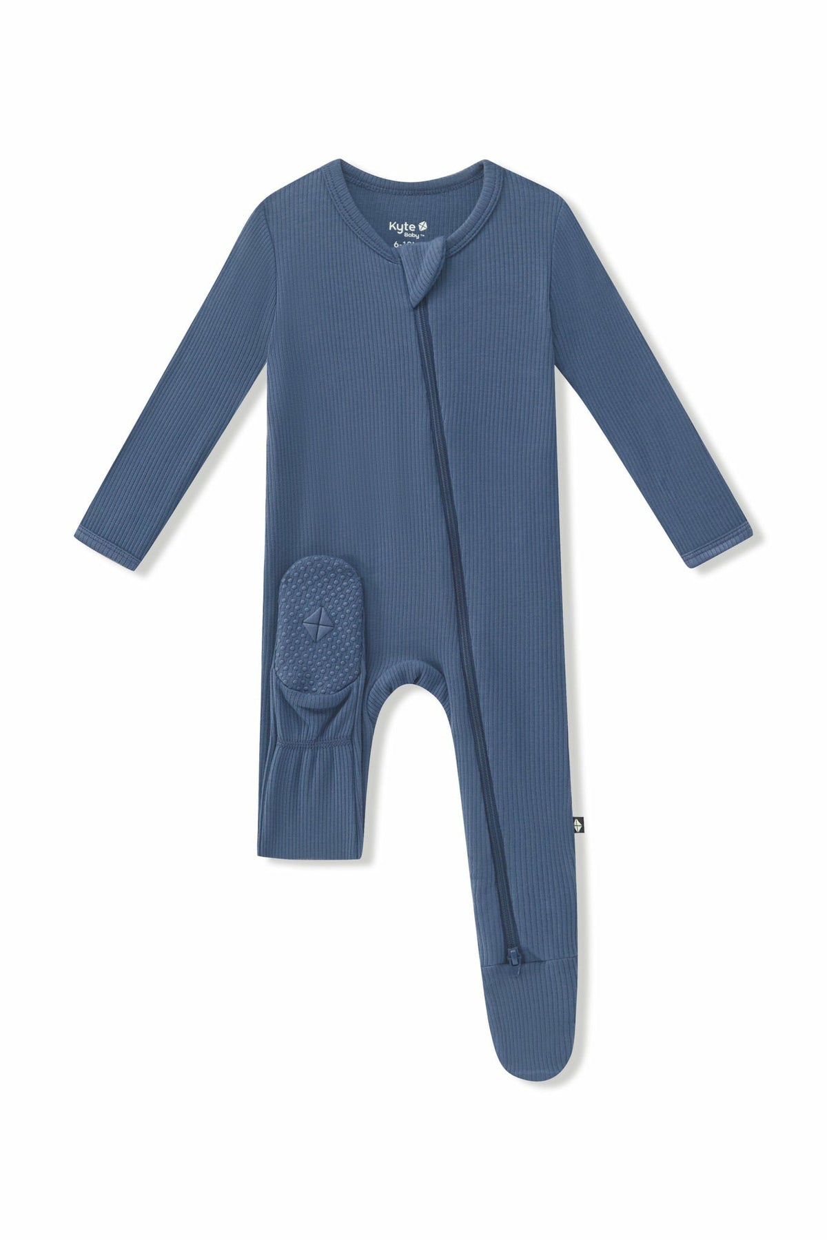 Kyte Baby Ribbed Zipper Footie in Oxford