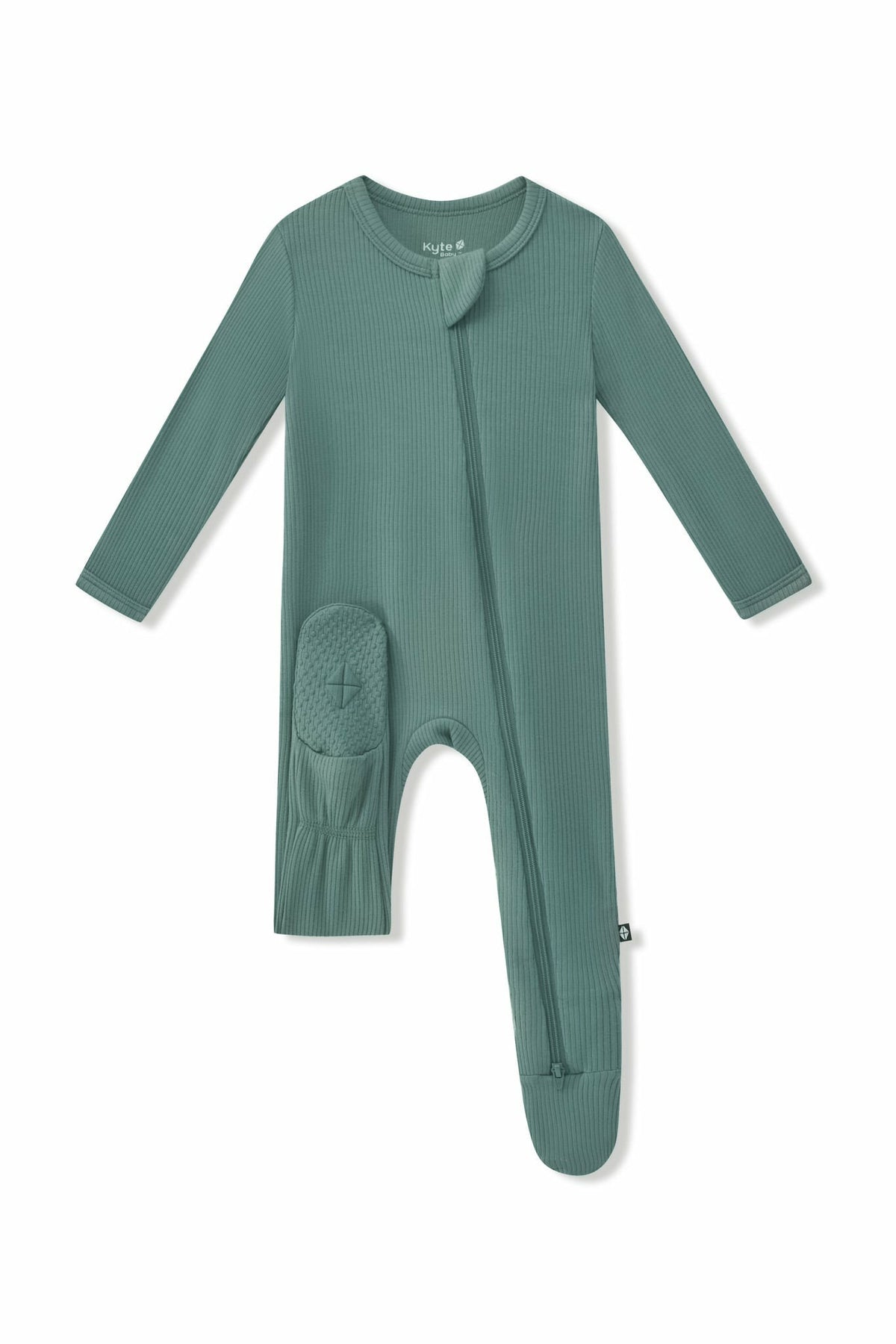 Kyte Baby Ribbed Zipper Footie in Pine