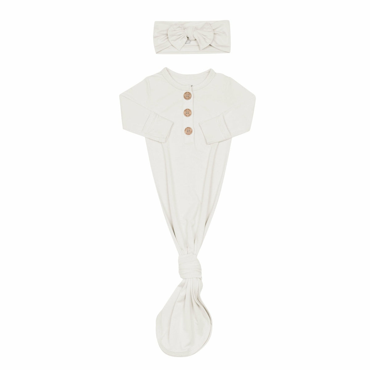 Kyte Baby Oat Knotted Gown Bow Set