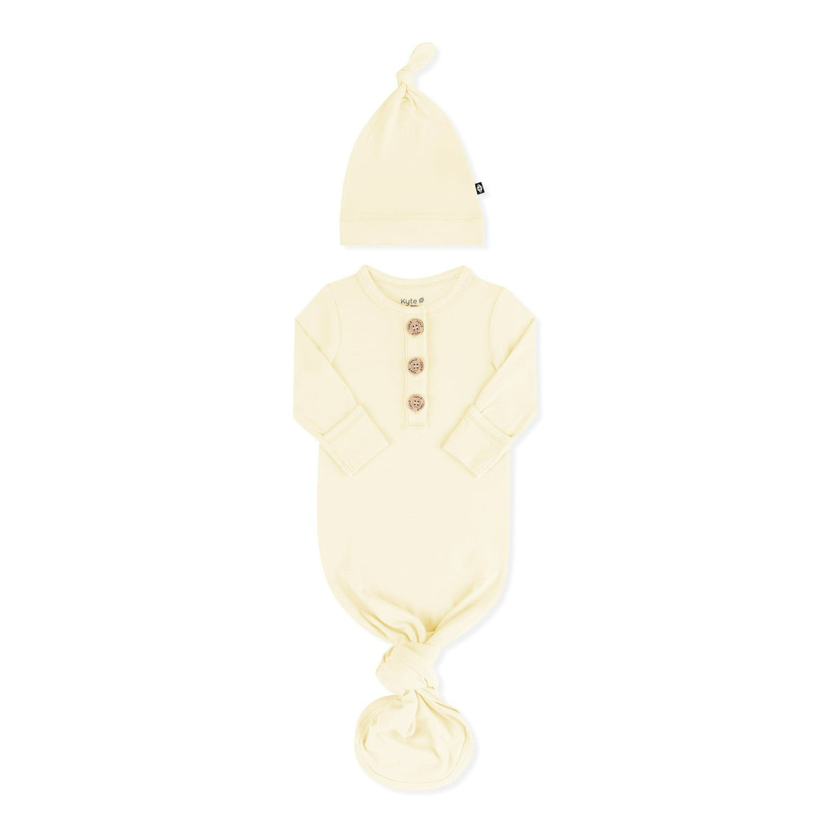 Kyte Baby Knotted Day Gown with Hat Set in Chamomile