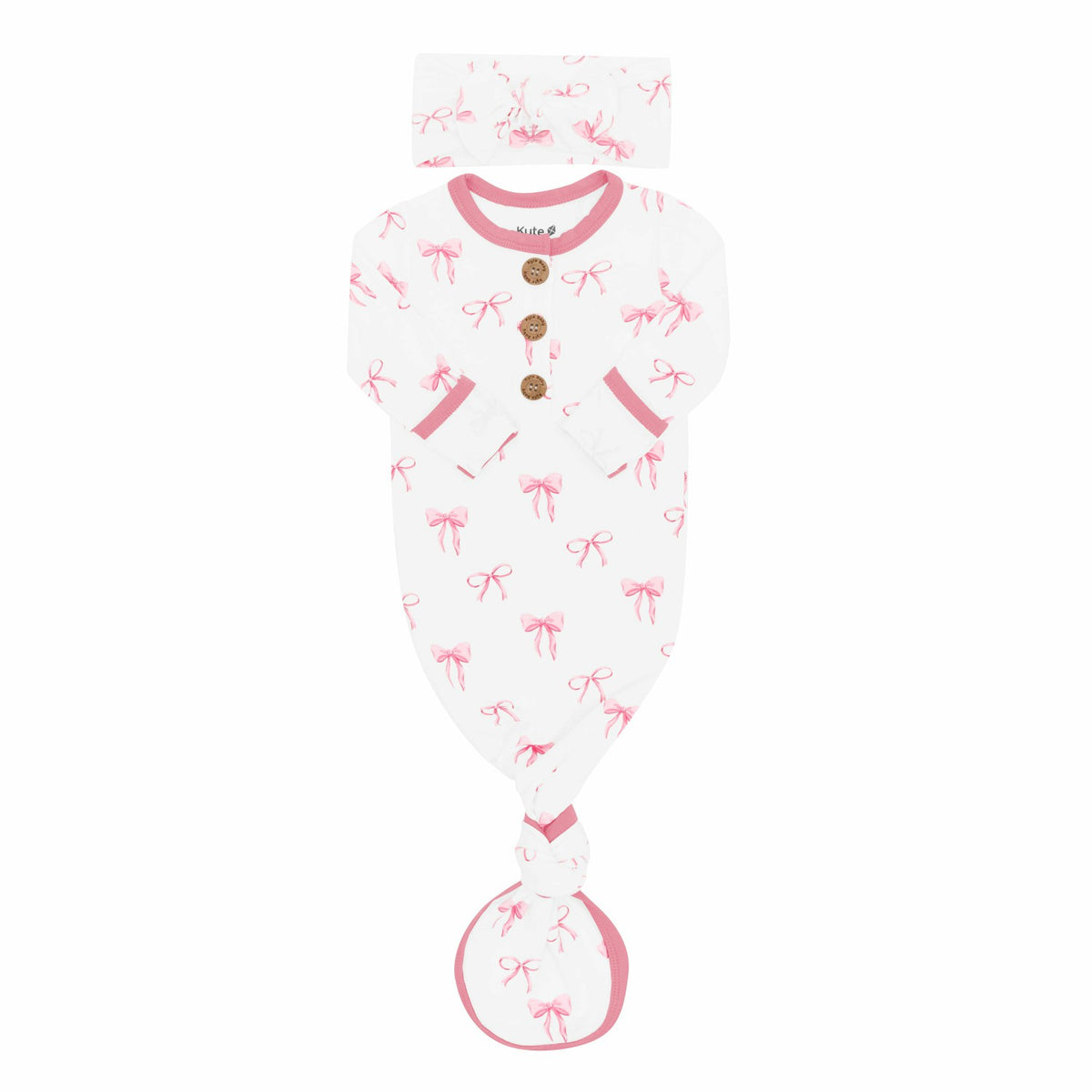 Kyte Baby Knotted Gown Bow Set in Bow