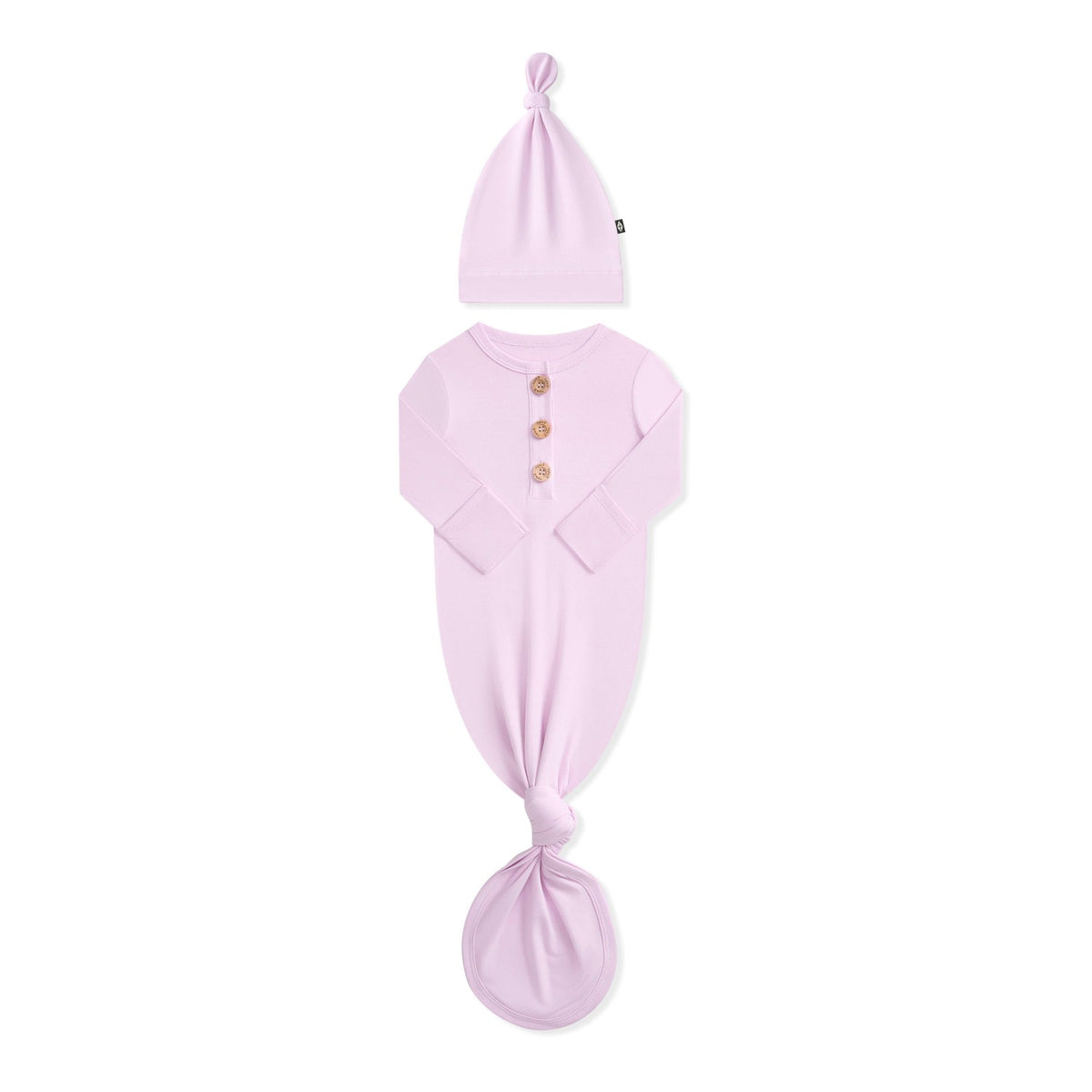 Kyte Baby Knotted Day Gown with Hat Set in Thistle