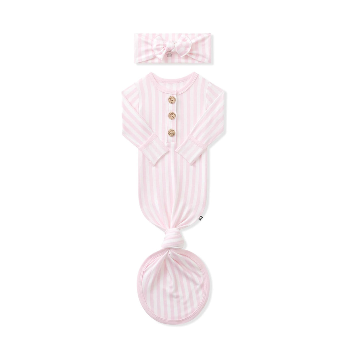Kyte Baby Knotted Gown with Bow Set in Cloud