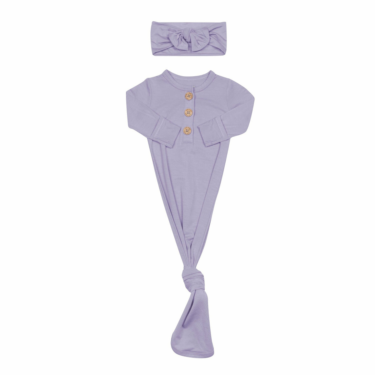 Kyte Baby Taro Knotted Gown Bow Set