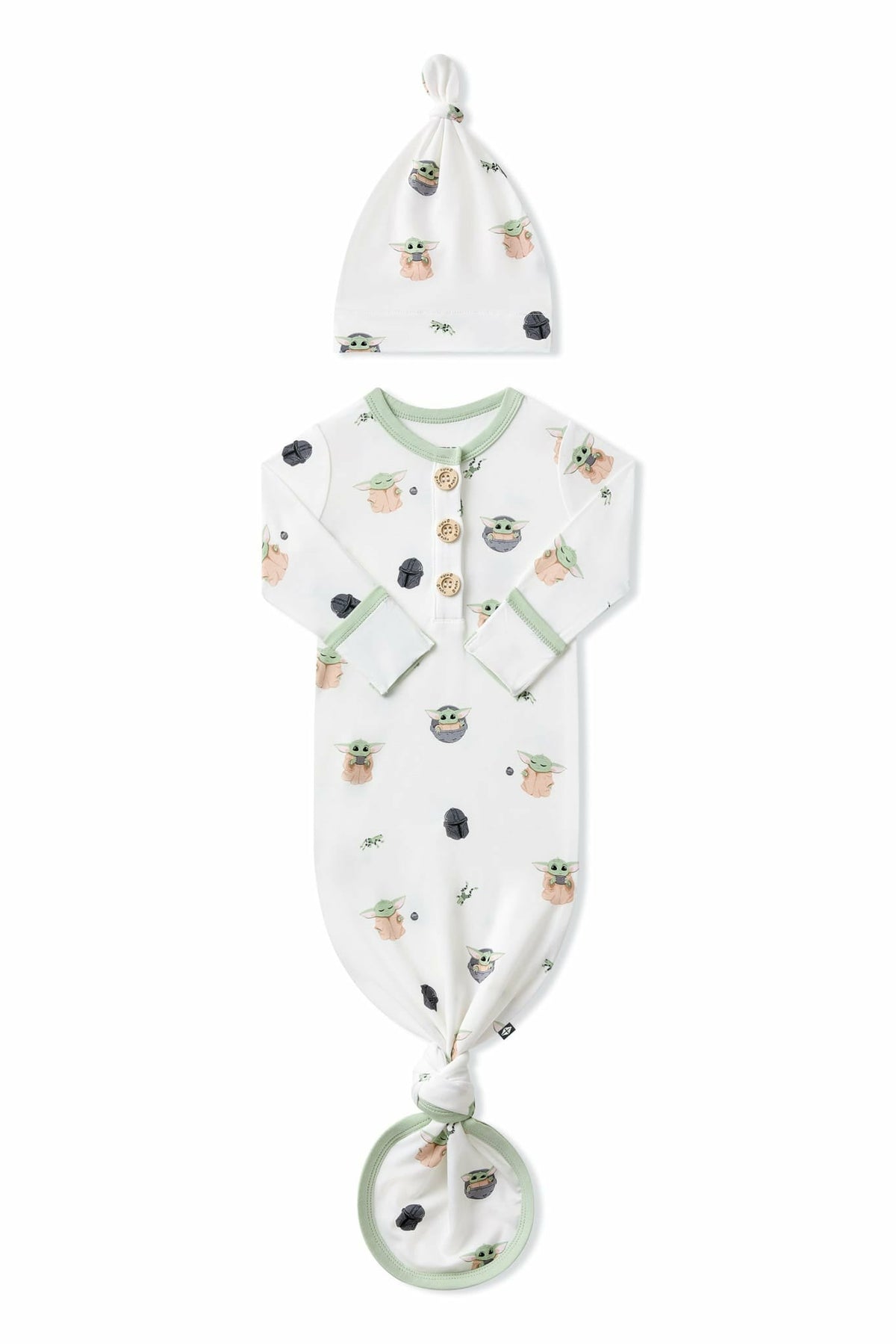Kyte Baby Knotted Day Gown with Hat Set in Grogu™