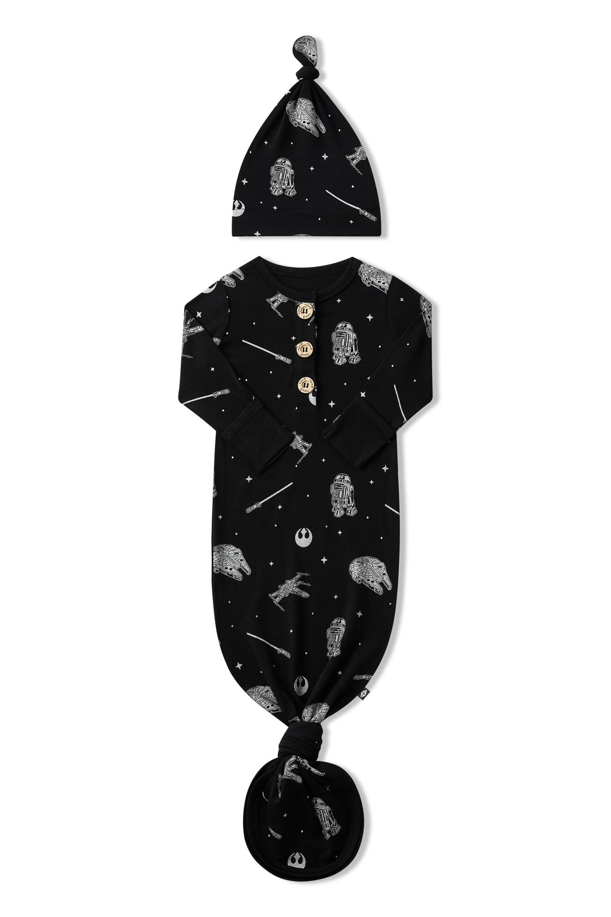 Kyte Baby Knotted Day Gown with Hat Set in STAR WARS™