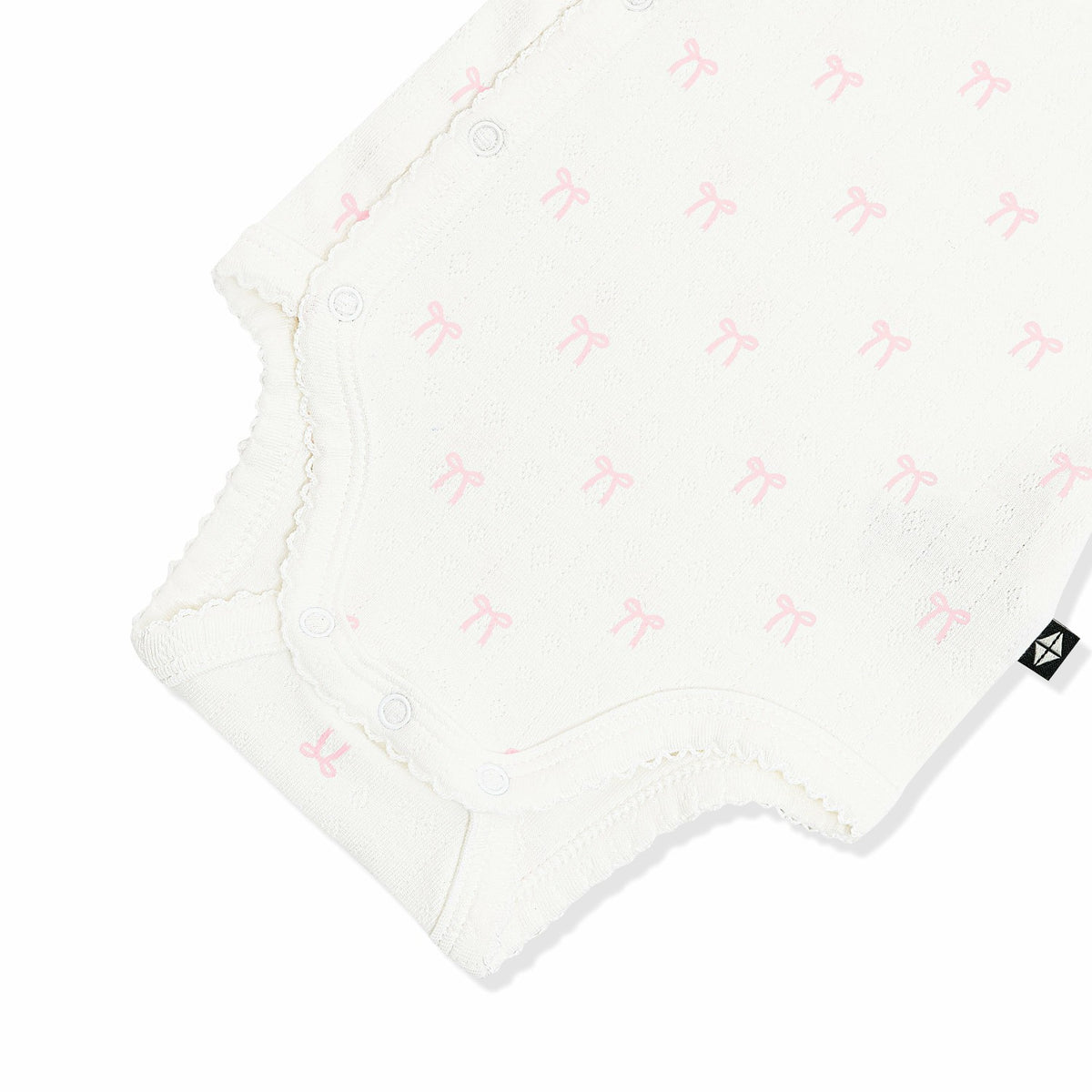 Kyte Baby Pointelle Kimono Bodysuit in Sweet Pink Bow