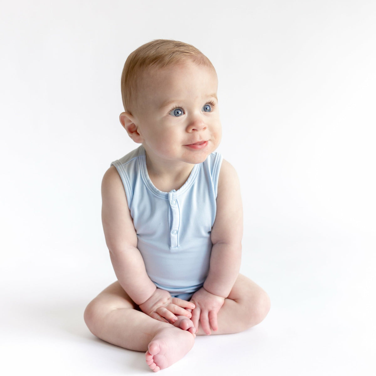 Kyte Baby Sleeveless Bodysuit in Breeze