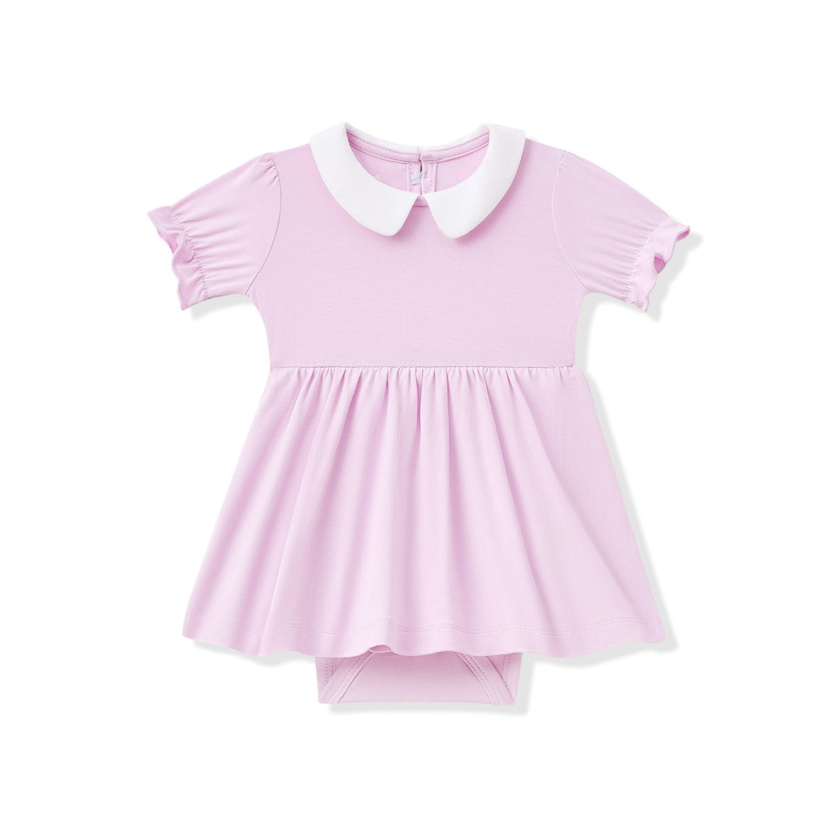 Kyte Baby Peter Pan Collar Bodysuit Dress in Thistle
