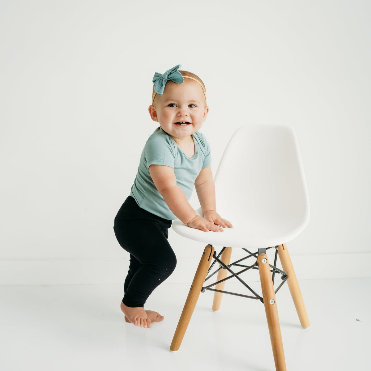 Kyte Baby Ribbed Leggings in Midnight