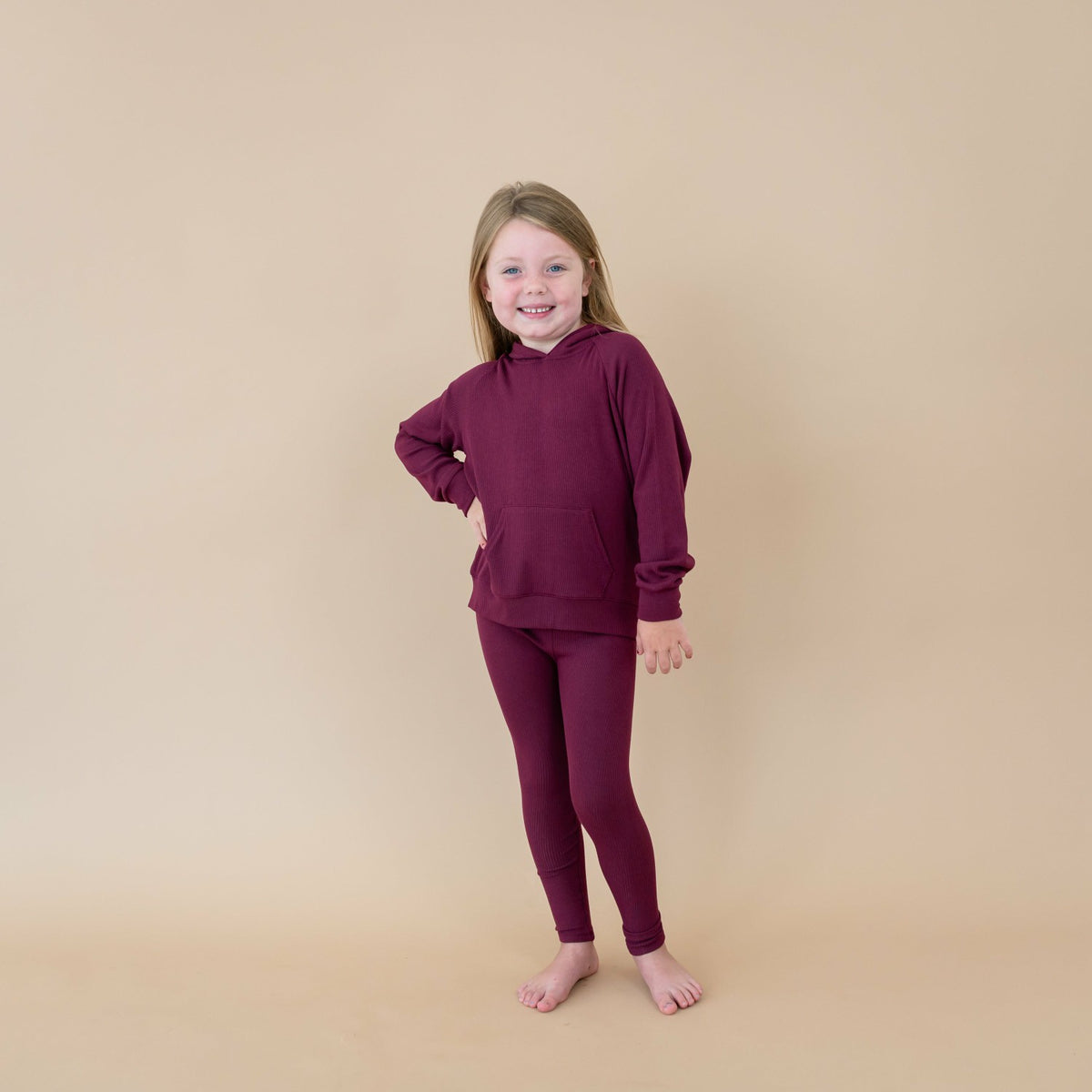 Kyte Baby Ribbed Leggings in Burgundy