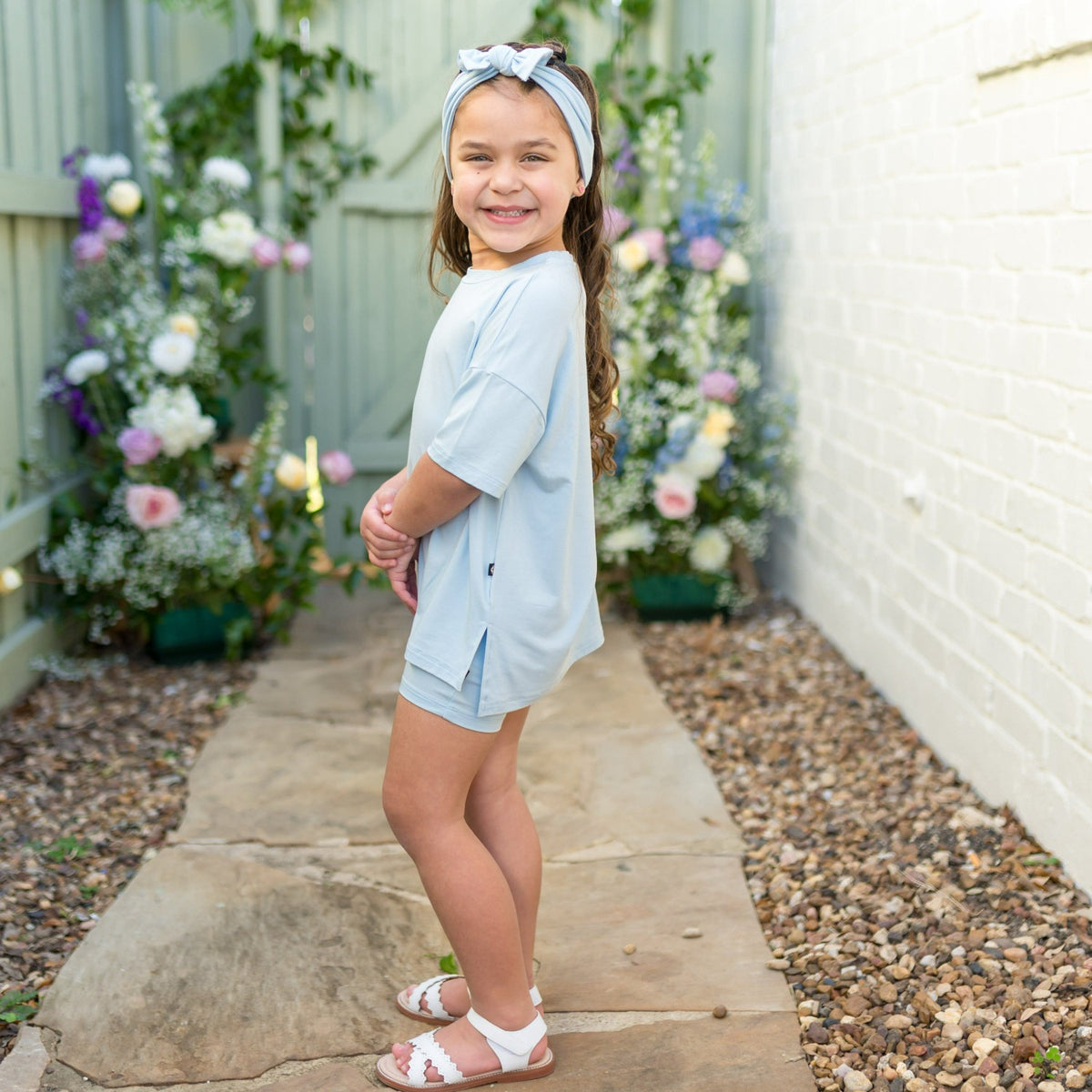 Kyte Baby Toddler Biker Short Set in Breeze