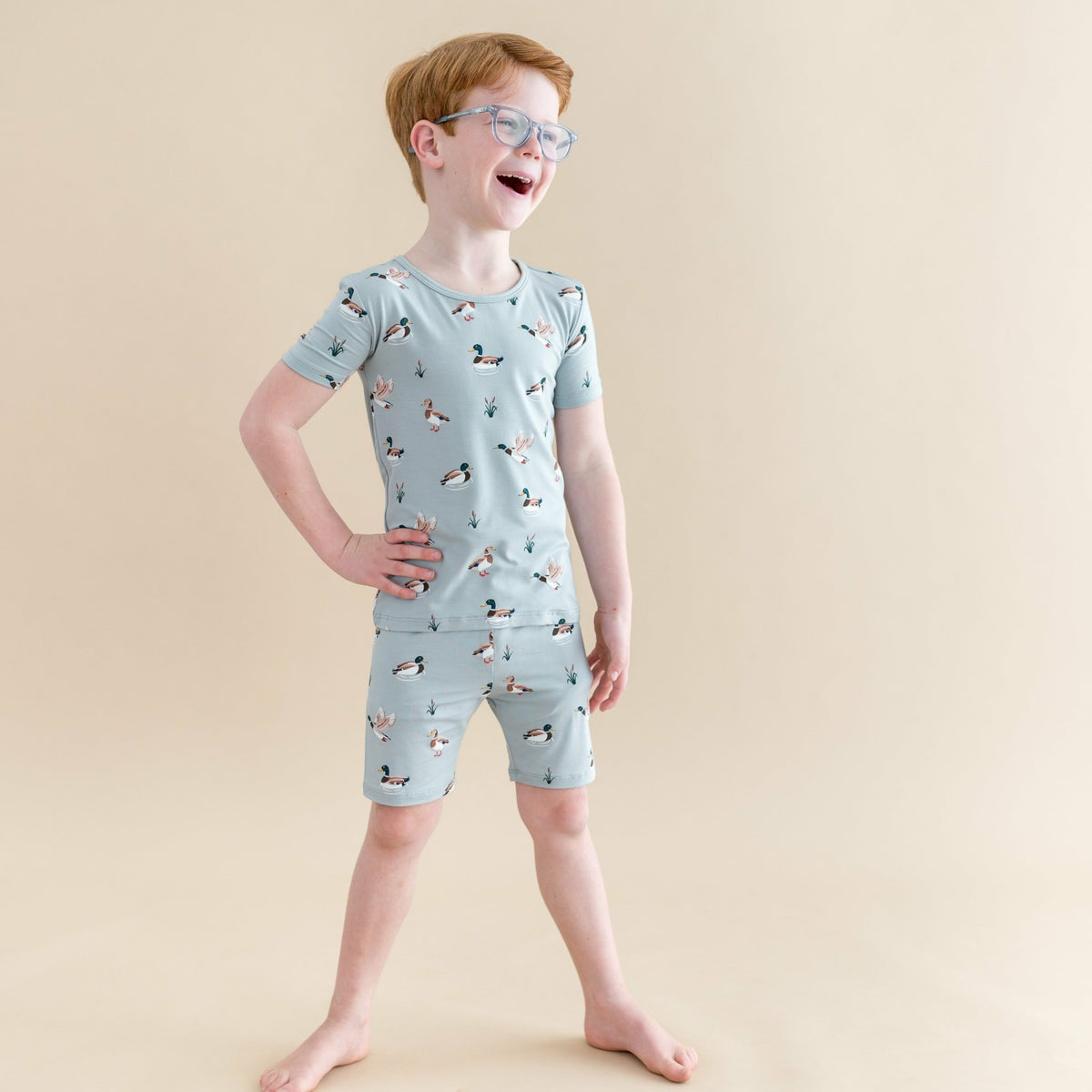 Kyte Baby Short Sleeve Pajamas in Mallard Duck