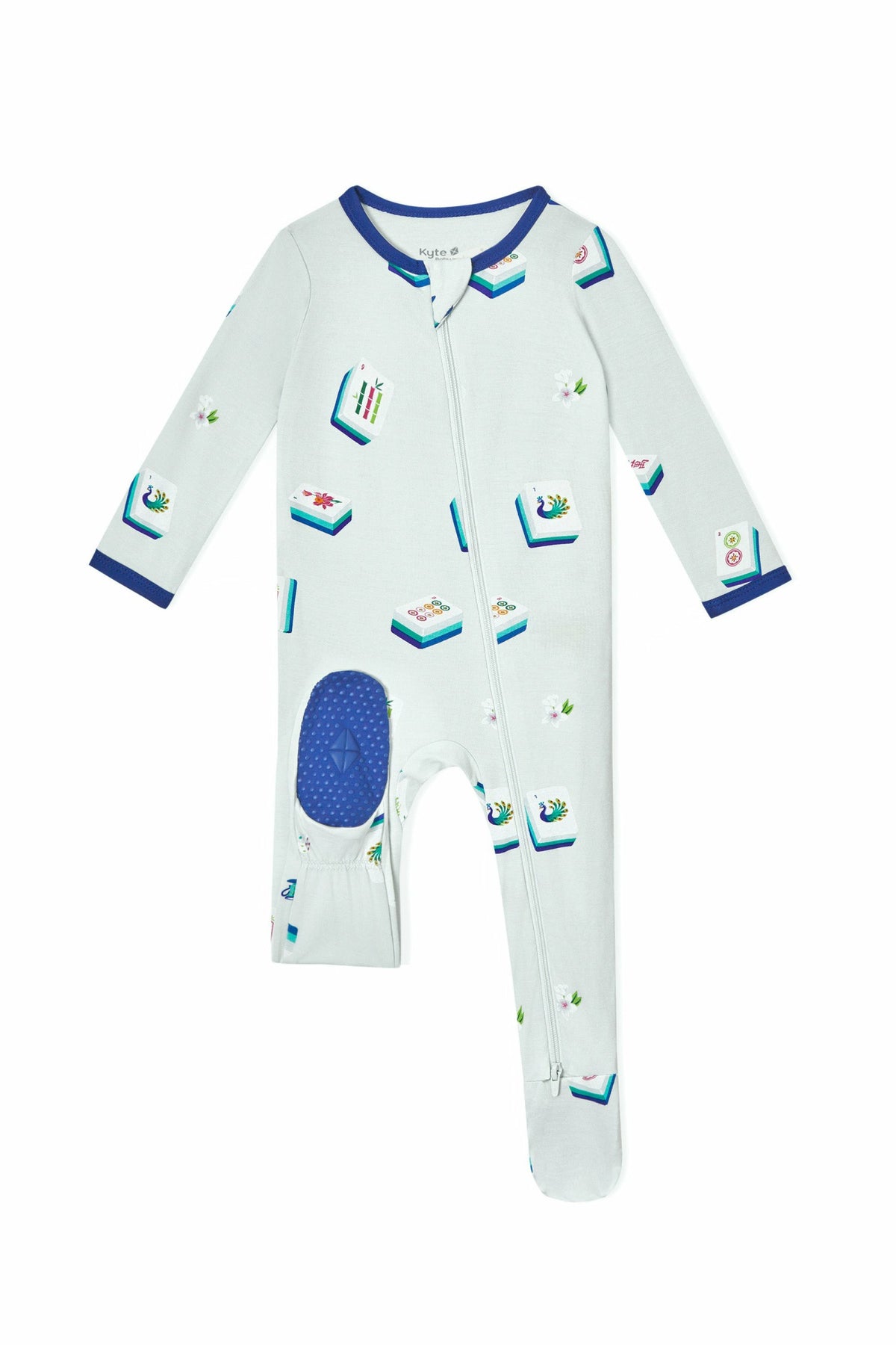 Kyte Baby Zippered Footie in Dew Mahjong