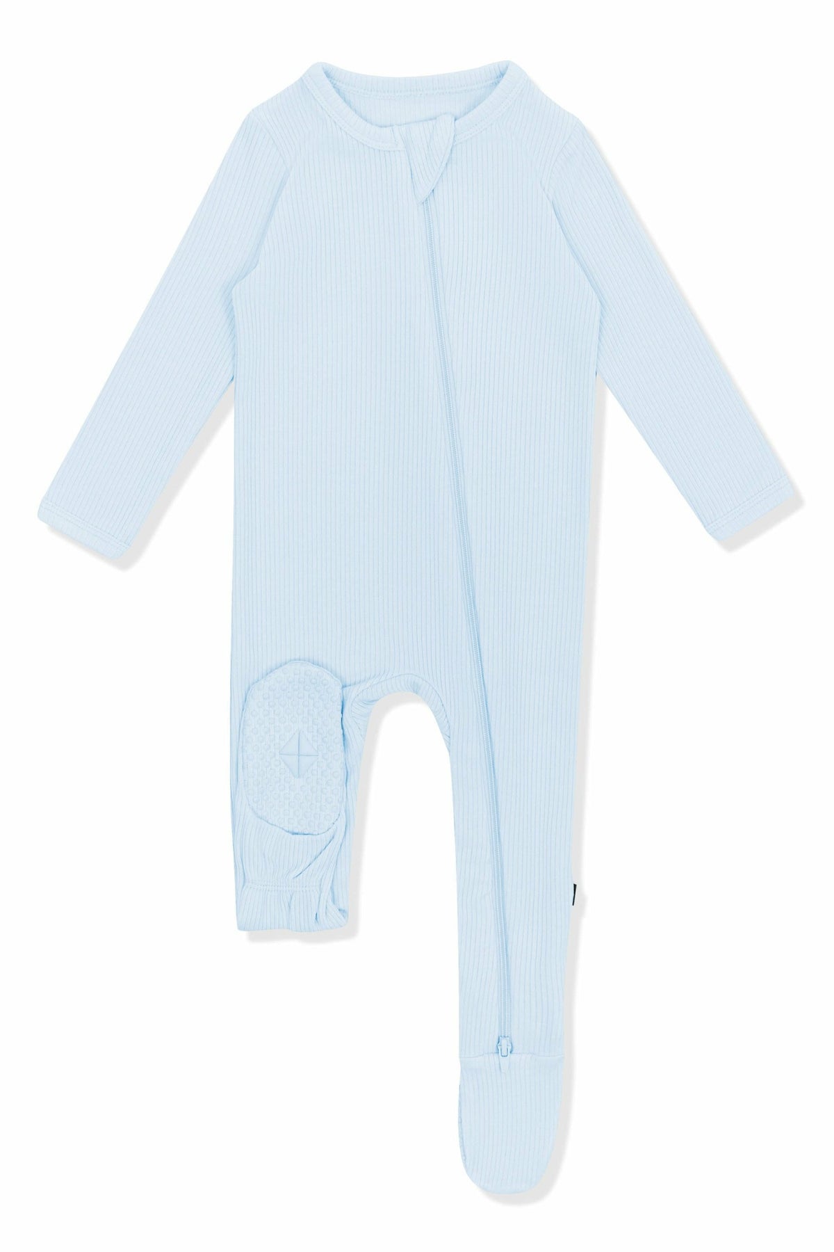 Kyte Baby Ribbed Zipper Footie in Breeze