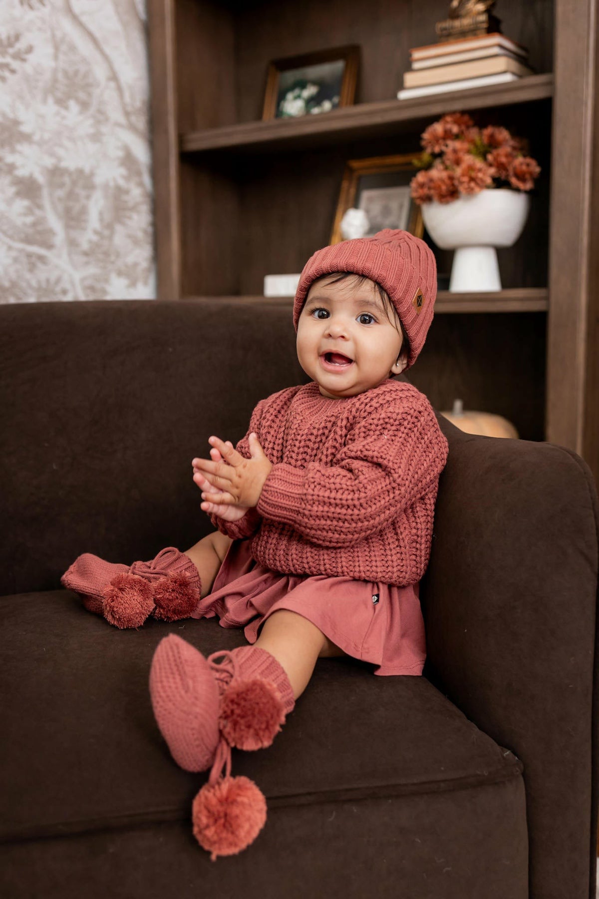 Kyte Baby Knit Booties in Ember