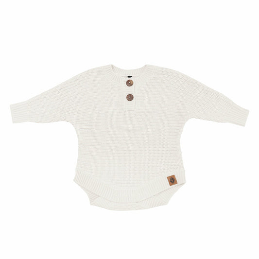 Kyte Baby Chunky Knit Romper in Oat