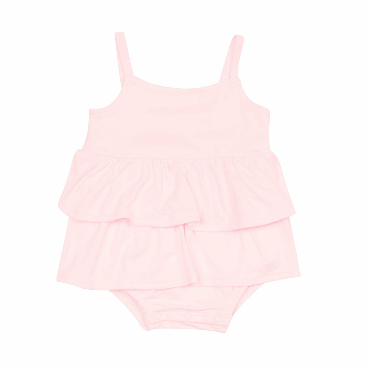 Kyte Baby Spaghetti Strap Ruffle Romper in Sakura