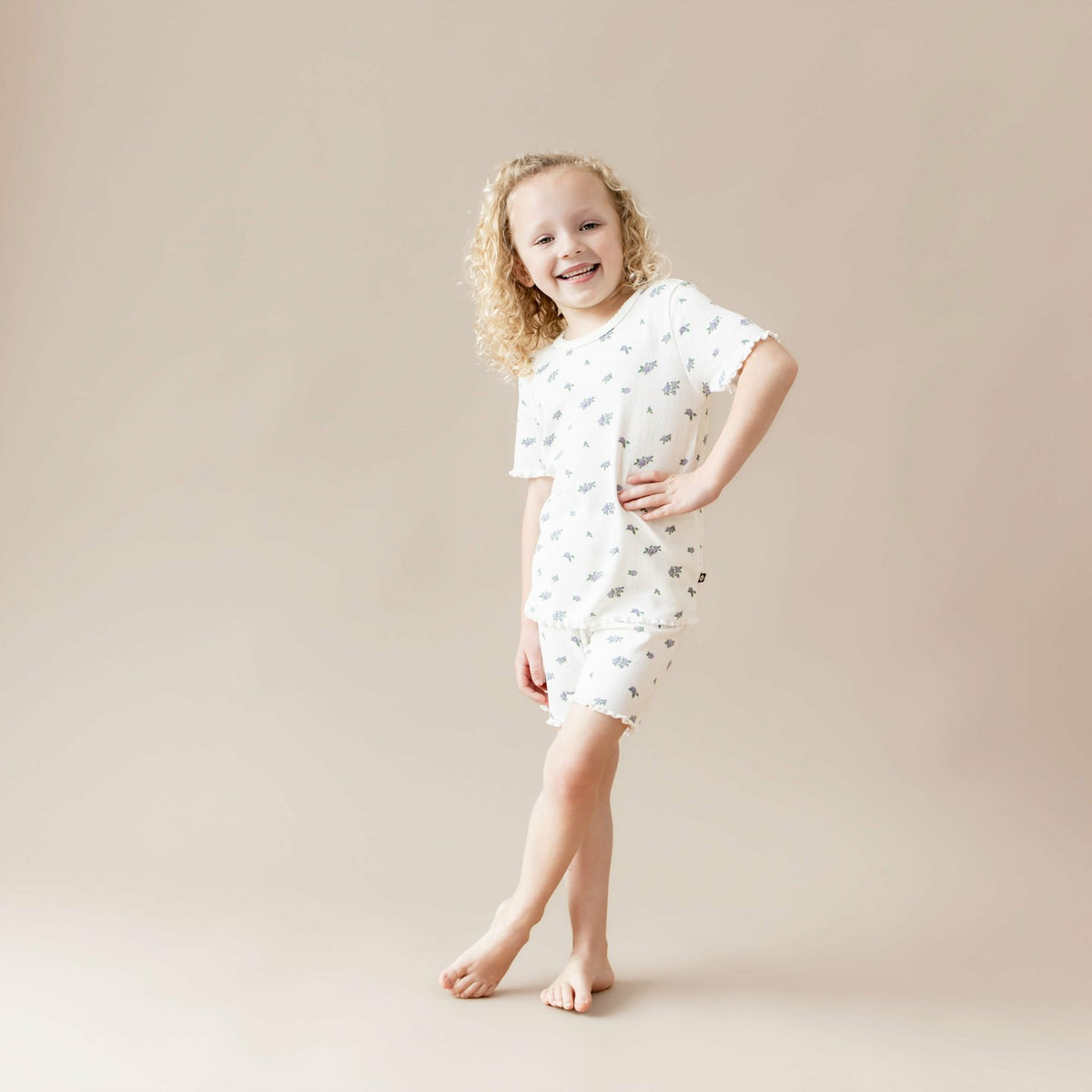 Kyte Baby Pointelle Short Sleeve Set in Spray Rose
