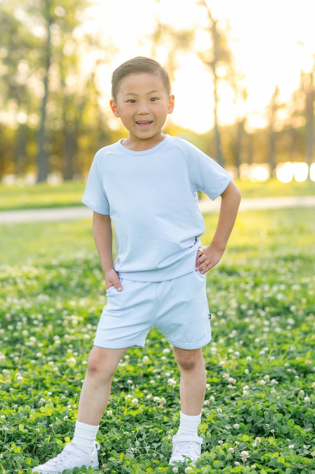 Kyte Baby Short Sleeve Jogger Set in Breeze
