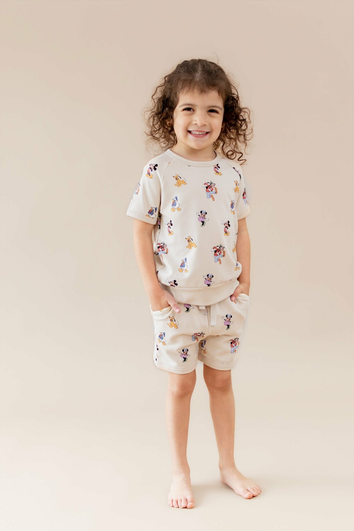 Kyte Baby Short Sleeve Jogger Set in Mickey Mouse and Friends