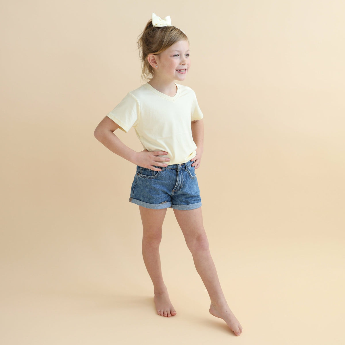 Kyte Baby Toddler V-Neck Tee in Chamomile