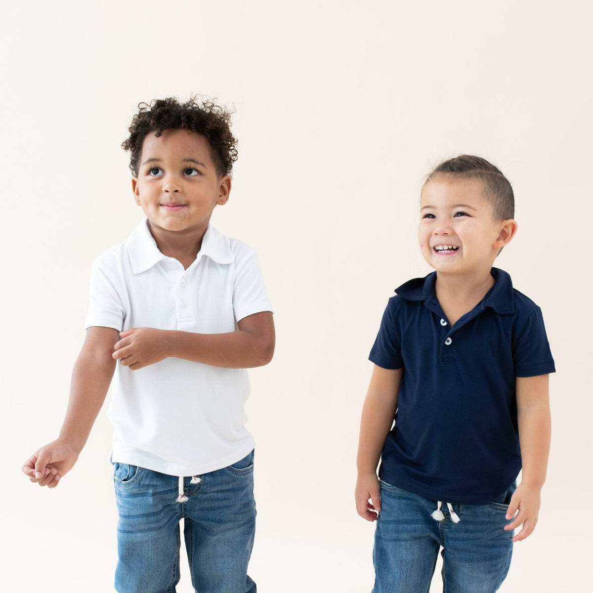 Kyte Baby Toddler Short Sleeve Polo in Snow