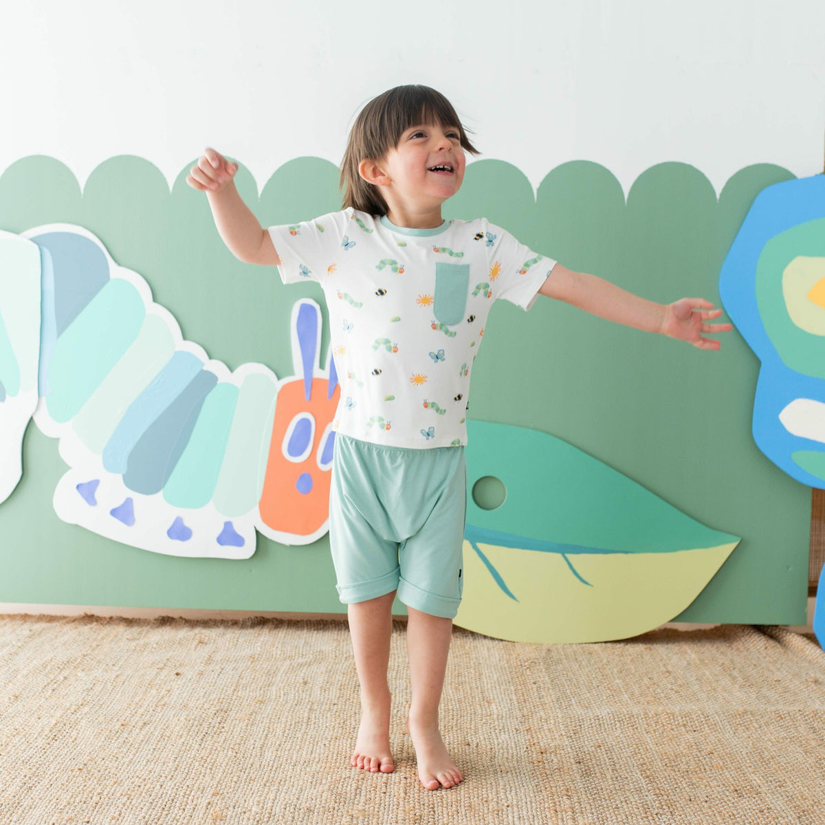 Kyte Baby Toddler Crew Neck Tee in The Very Hungry Caterpillar™ and Friends