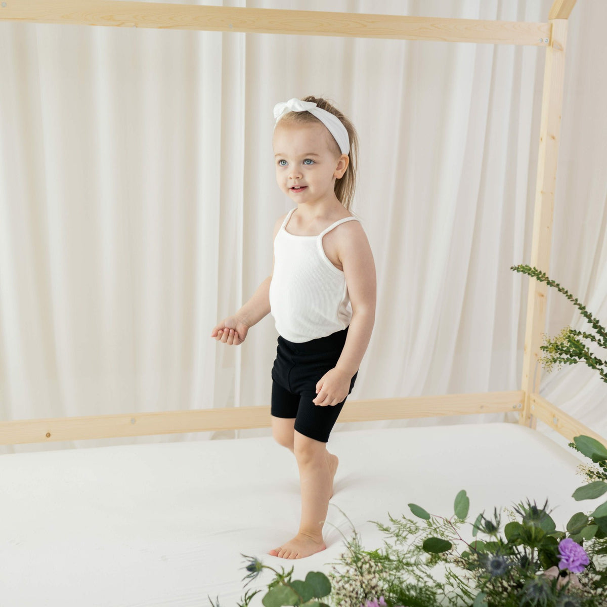 Kyte Baby Ribbed Spaghetti Strap Bodysuit in Cloud