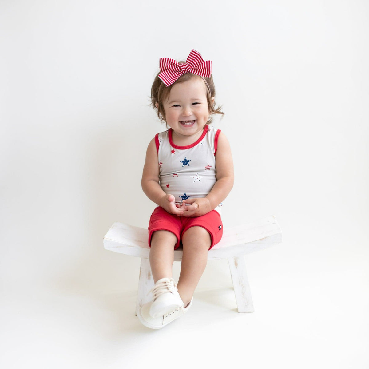 Kyte Baby Harem Shorts in Cardinal