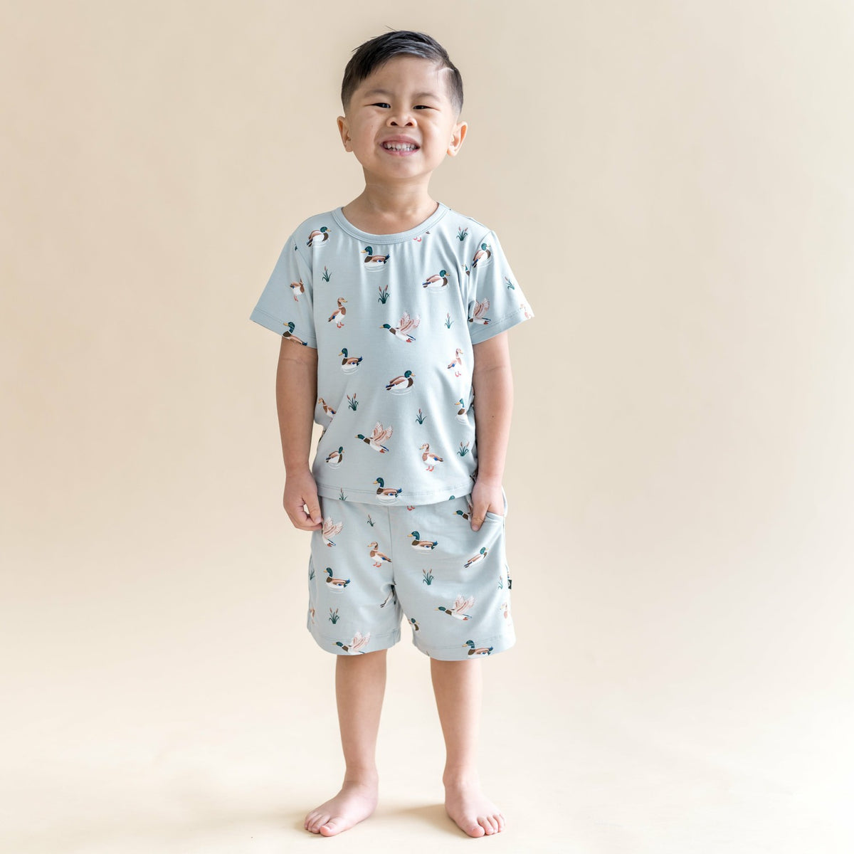 Kyte Baby Drawstring Short in Mallard Duck