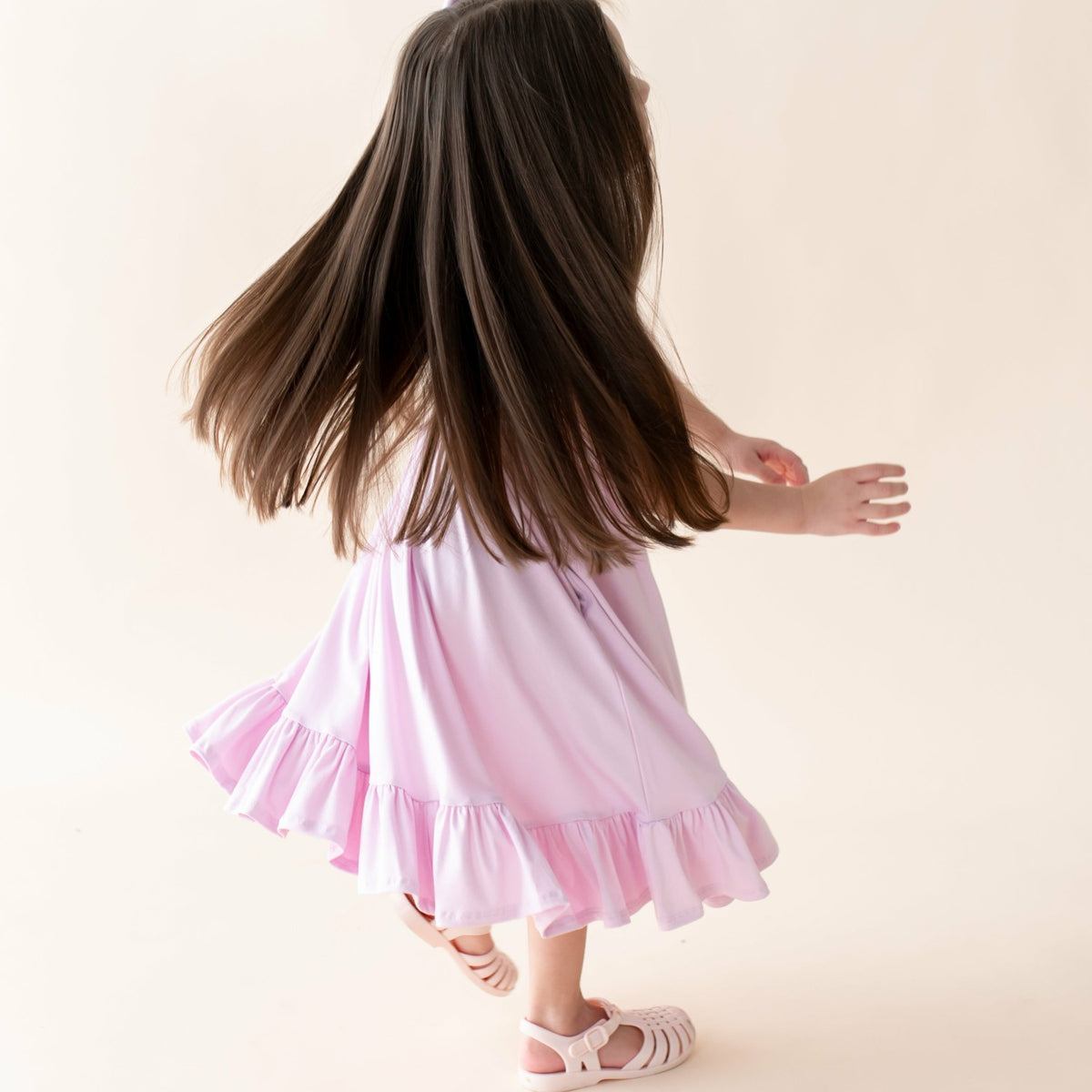 Kyte Baby Puff Sleeve Twirl Dress in Thistle