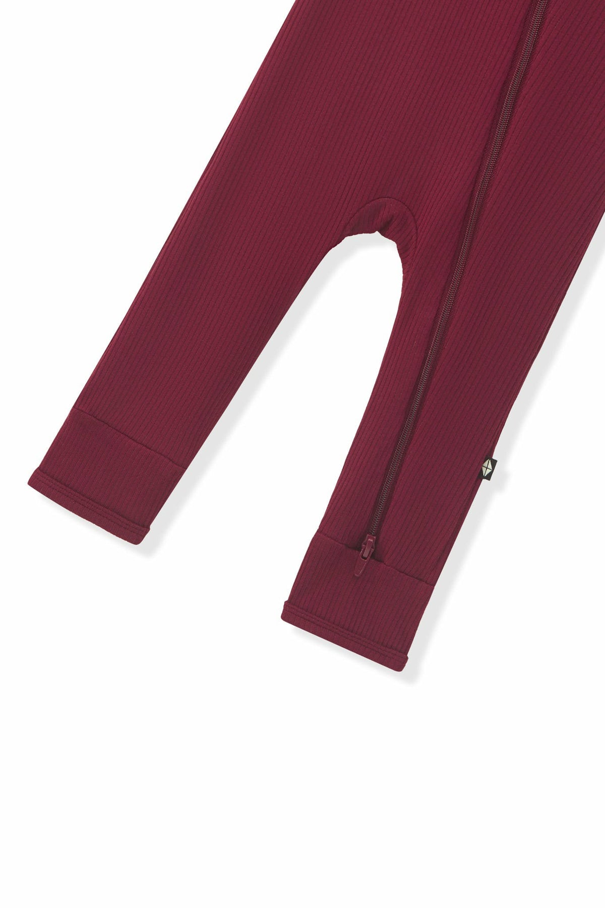 Kyte Baby Ribbed Zipper Romper in Burgundy