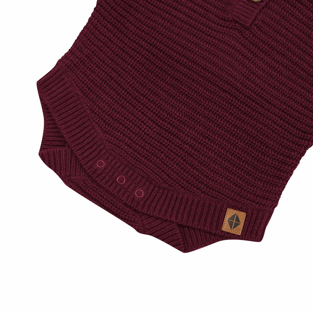 Kyte Baby Chunky Knit Romper in Burgundy