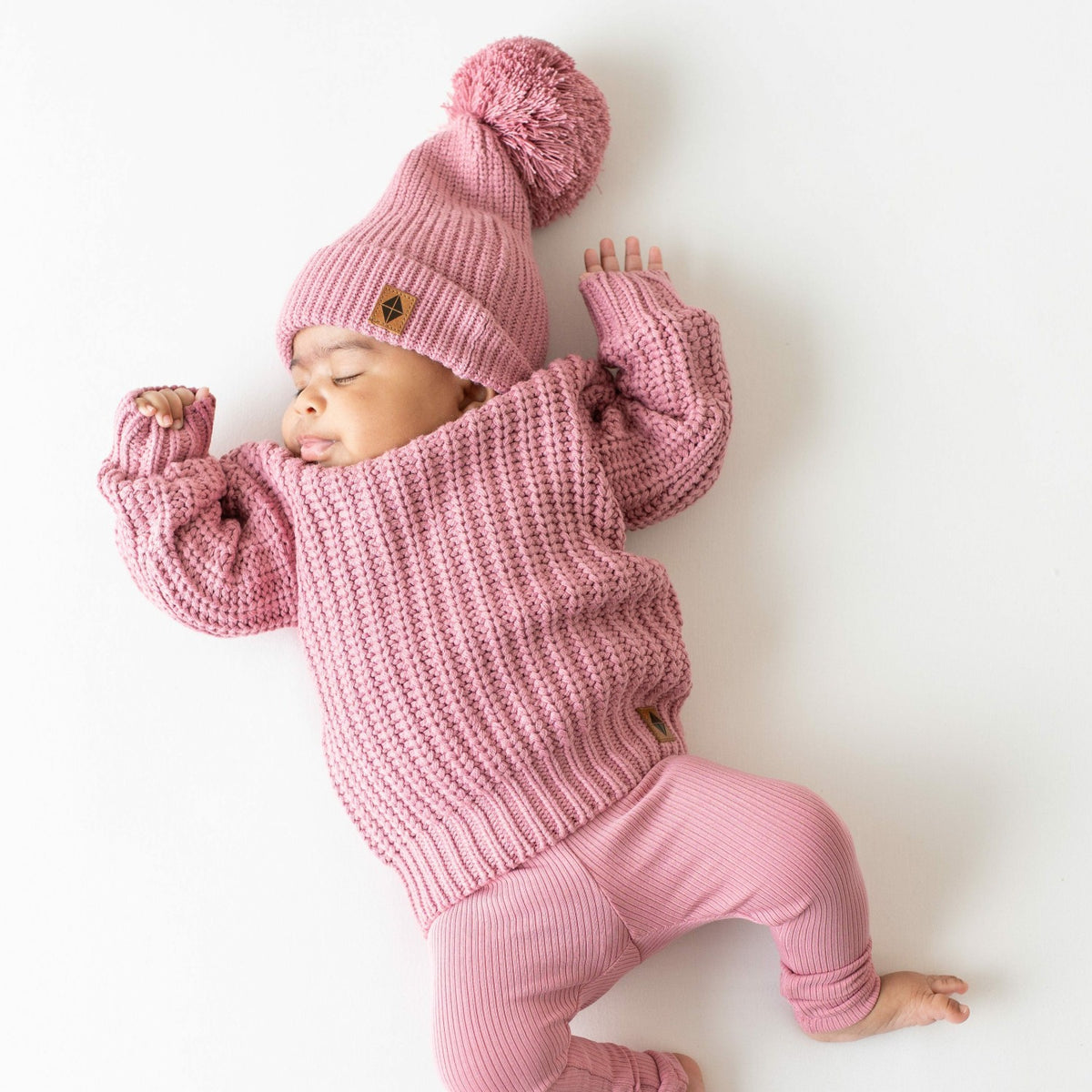 Kyte Baby Chunky Knit Sweater in Apple Blossom