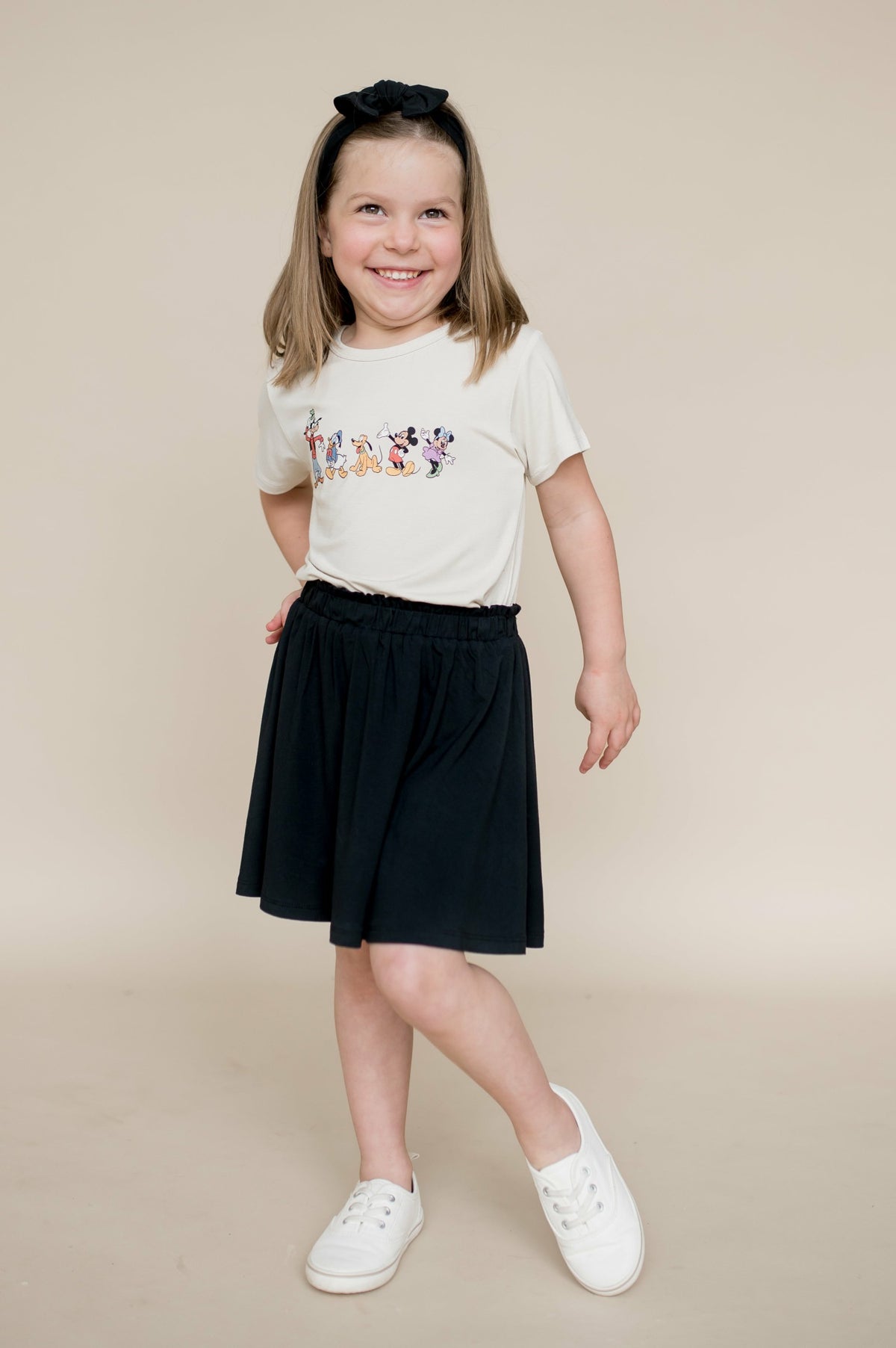 Kyte Baby Toddler Basic Tee in Mickey and Friends on Ecru