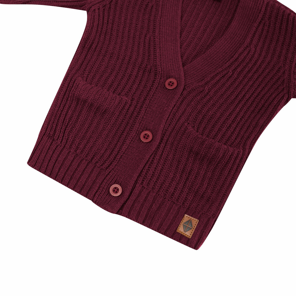 Kyte Baby Chunky Knit Oversized Cardigan in Burgundy