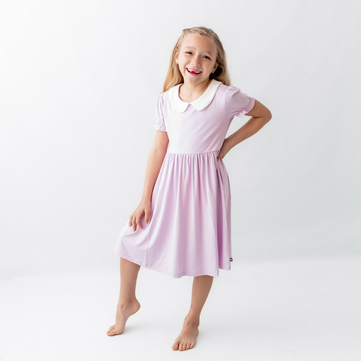 Kyte Baby Peter Pan Collar Dress in Thistle