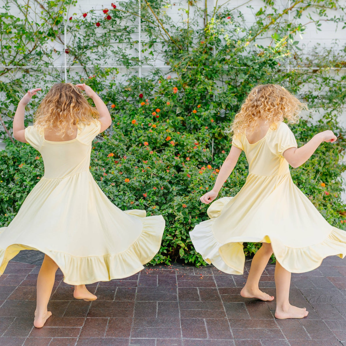 Kyte Baby Puff Sleeve Twirl Dress in Chamomile