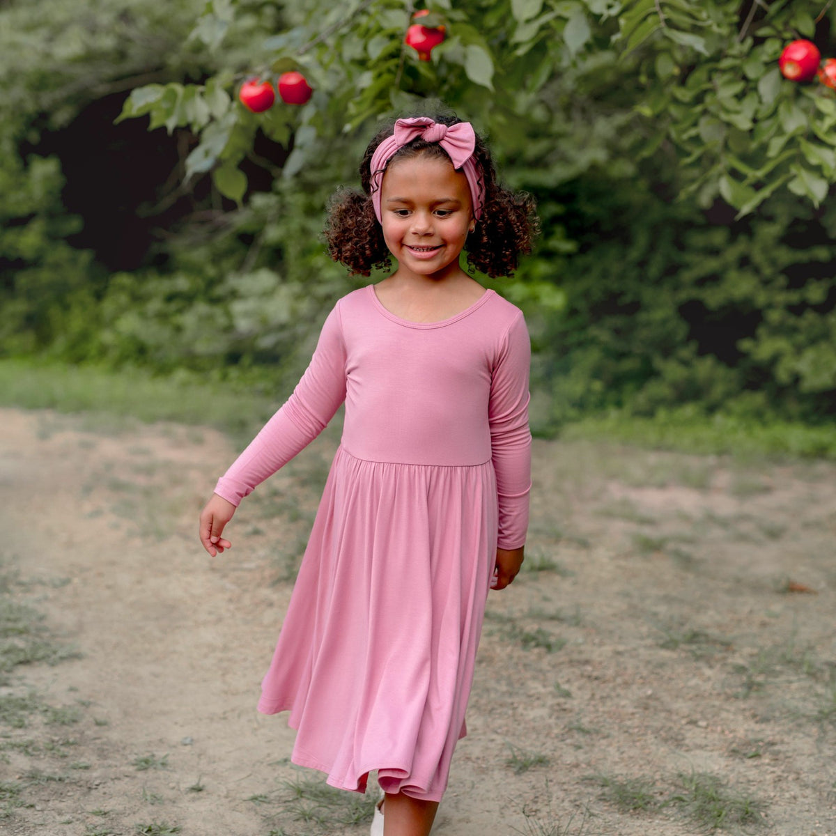 Kyte Baby Long Sleeve Twirl Dress in Apple Blossom