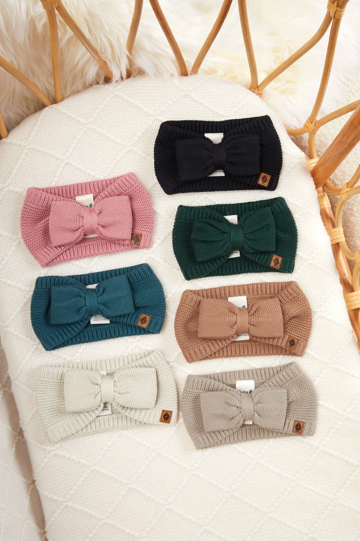 Kyte Baby Chunky Knit Bow Headband in Cypress
