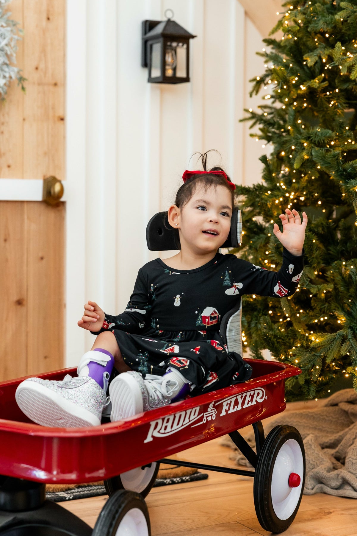 Kyte Baby Long Sleeve Twirl Dress in Winter Wonderland