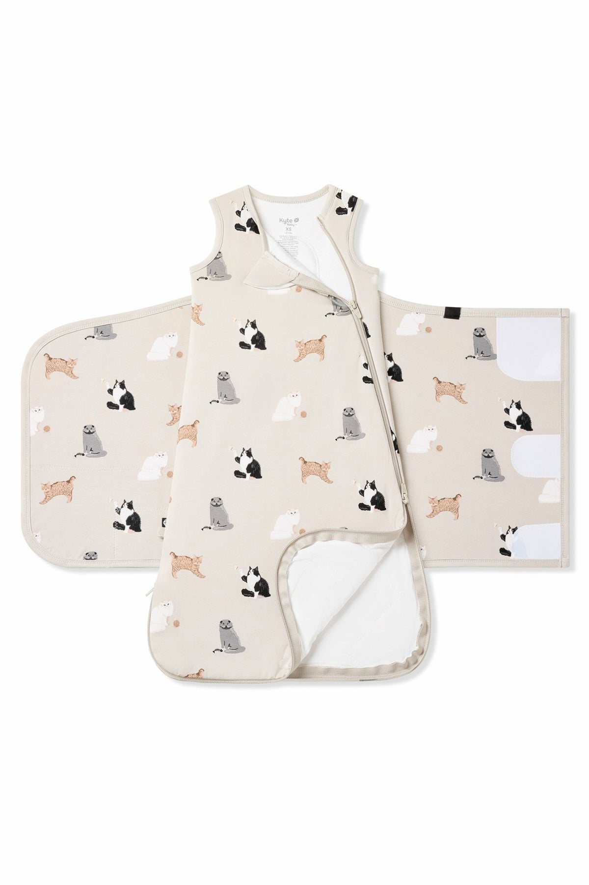 Kyte Baby Sleep Bag Swaddler in Fluffy Cat 1.0