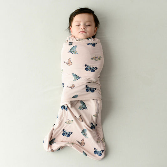 Kyte Baby Sleep Bag Swaddler in Blush Butterfly 0.5