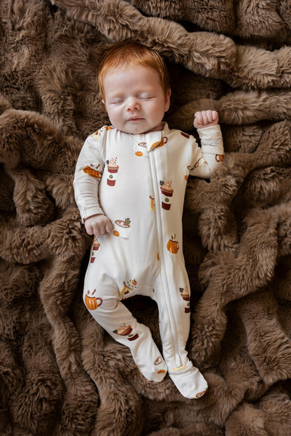 Kyte Baby Zippered Footie in Pumpkin Spice Latte