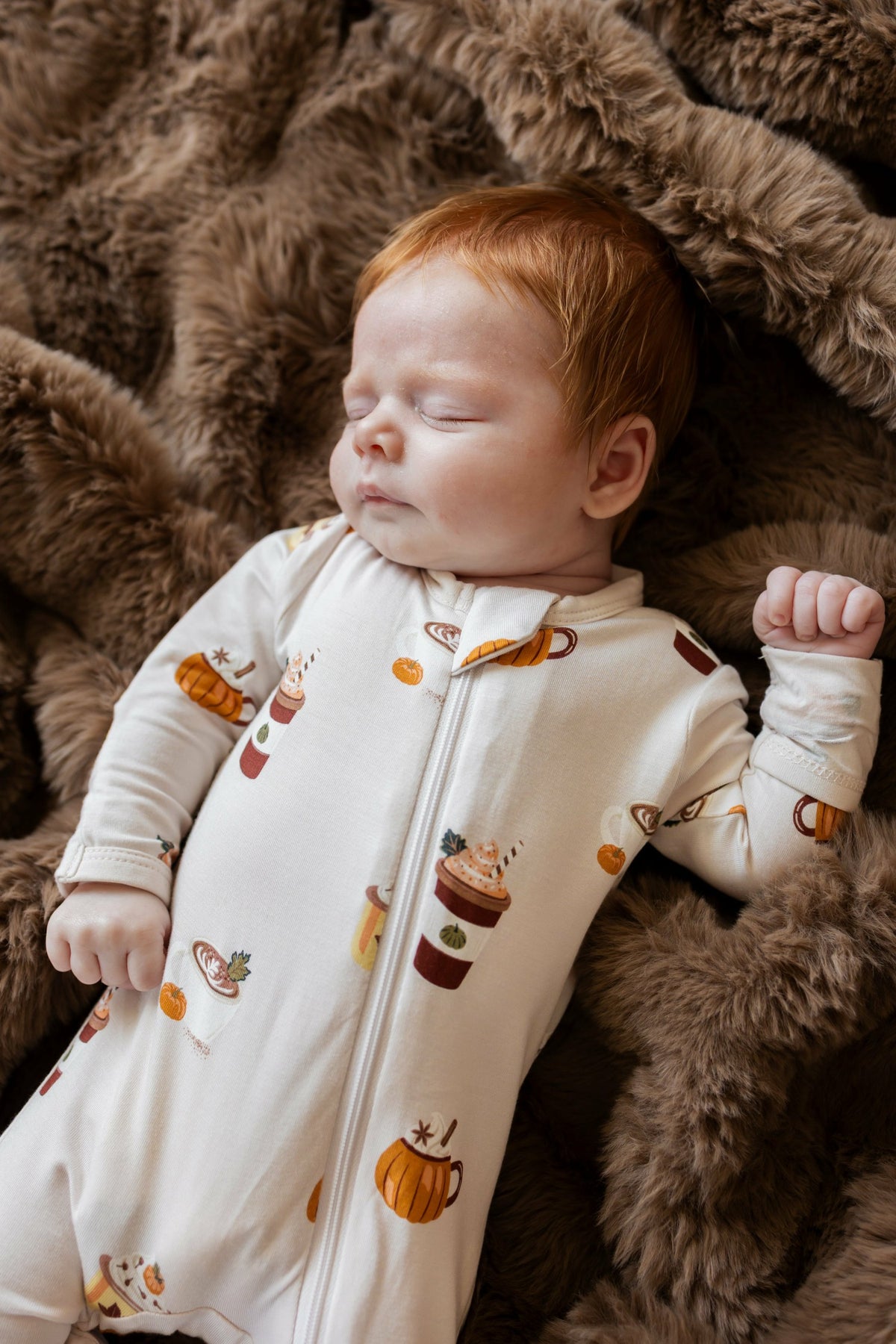 Kyte Baby Zippered Footie in Pumpkin Spice Latte