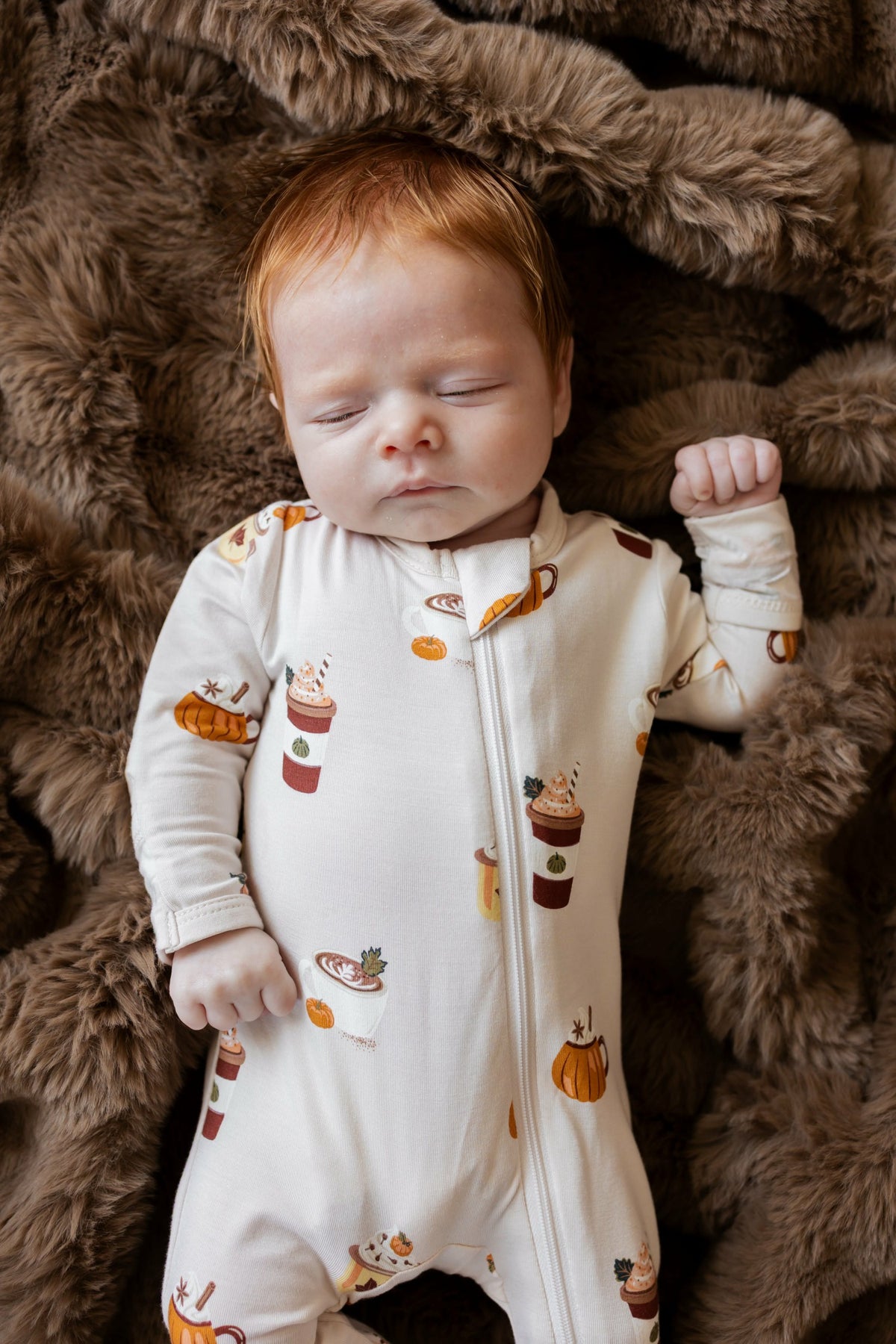 Kyte Baby Zippered Footie in Pumpkin Spice Latte