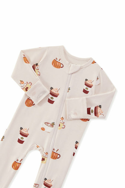 Kyte Baby Zippered Footie in Pumpkin Spice Latte