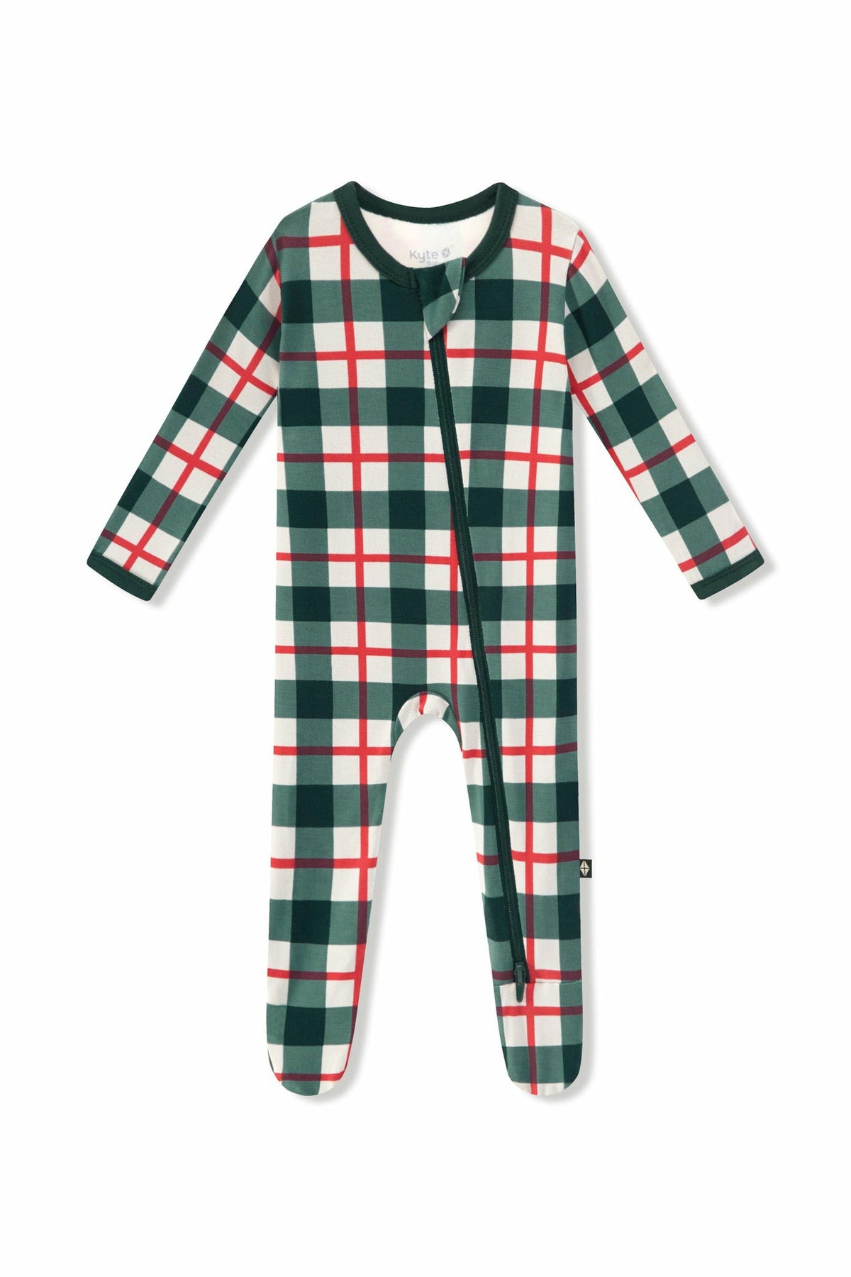 Kyte Baby Zippered Footie in Holiday Plaid