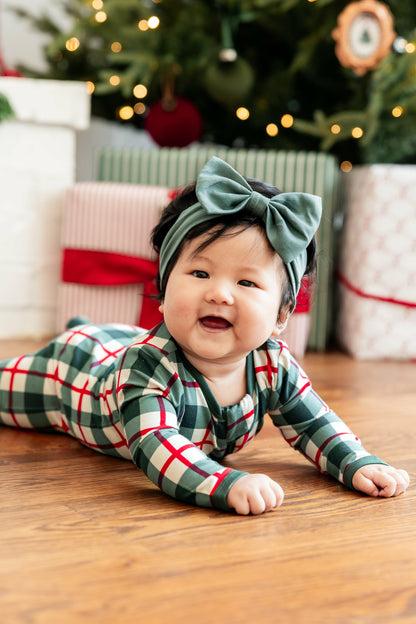 Kyte Baby Zippered Footie in Holiday Plaid